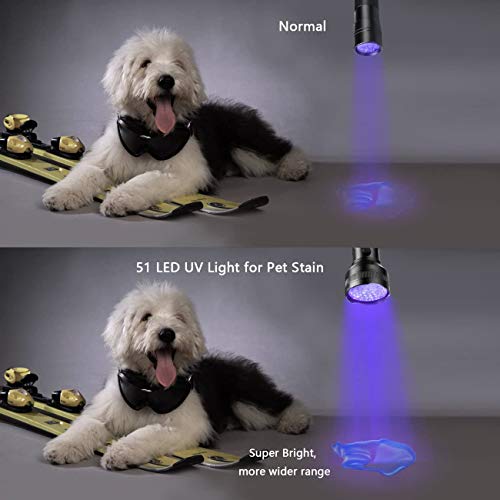 711TEK UV Flashlight Black Light, UV Lights 51 LED Matching with Pet