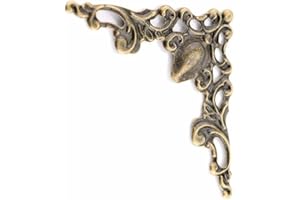 JIZLAN 30 Pcs Antique Edge Corner Decorative Protectors, Scrapbooking Albums Embellishment Photo Frame Jewelry Box Decorative Corner (Antique Bronze)