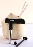 CocoDrill Young Coconut Opening Tool -(Punch Tap) Knife Opener for Raw Coco Water Juice - Makes Straw Hole! (Fresh, Thai, Hawaii)