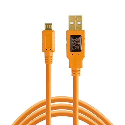 TetherPro USB 2.0 A Male to Micro-B 5-pin 15' (4.6m) - Orange
