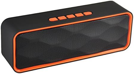 Bluetooth Speaker, Sammid Mini Portable Outdoor Wireless Speaker Handsfree USB Support TF Card FM Radio HD Stereo Sound Double Speaker Subwoofer Player for Home Travel Beach - Orange