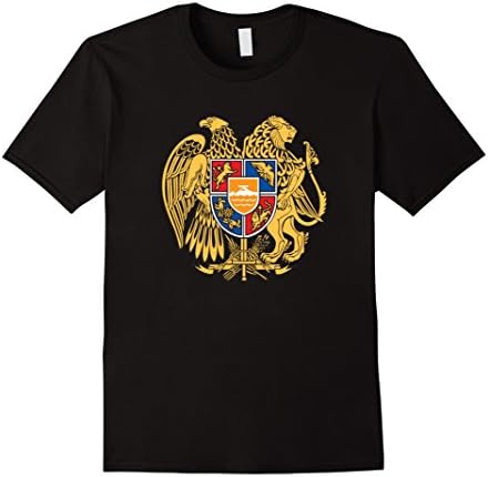 Mens Armenia Armenian Coat Of Arms Emblem Symbol T-Shirt Large Black