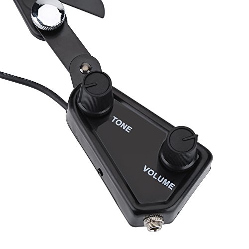 Bnineteenteam 12 Sound Hole Magnetic Pickup Transducer with Volume Tone Tuner Kit for Guitar, Ukulele, Violin