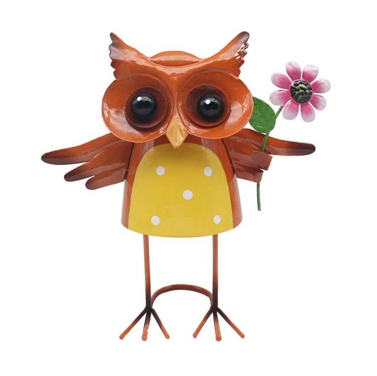 Lesser & Pavey Owl with Flower Garden Ornaments | Lovely Gardening Gifts For Women & Men | Designed By Bright Eyes | Decorations For Any Garden