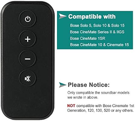Replacement Remote Control For Bose Solo 5 10 15 Sound Bar Replace For Bose Solo Cinemate Series Ii Iigs 1sr 10 15 Remote With Cr25 Battery Amazon Sg Electronics