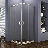 ELEGANT 36” D. x 36” W. x 72” H. 2 Opening Sliding Shower Enclosure, 2 Stationary Panels Shower Clear Glass Shower Doors, Brushed Nickel Finish