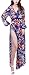 UGET Women's Bohemian Printed High Split Maxi Beach Dress Bikini Swimsuit Cover Up