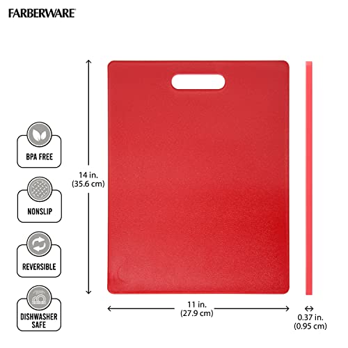 Farberware Large Plastic Cutting Board, Dishwasher Safe Poly Chopping