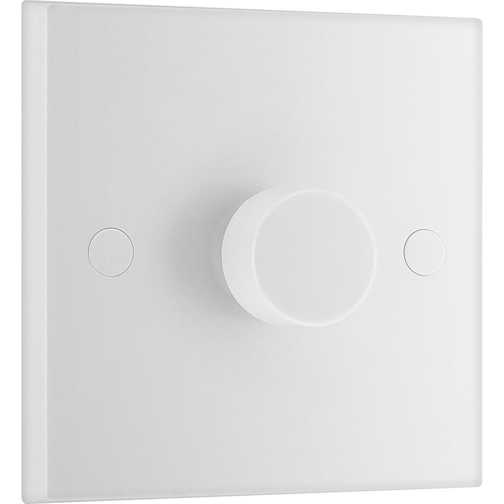BG Electrical Intelligent Single Wall Dimmer Switch, 2 Way, Square Edge, Nexus 900 Series, White Moulded, 200W, 981