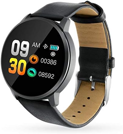 Sonnic Smart Watch for Men Women Acts as a Health and Fitness Tracker Which Has Leather Band and High Definition Touch Color Screen and for iPhone or Android Phones