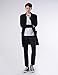 NEARKIN (NKNKTNC803 Mens Slim Cut Look Knitwear Shawl Collar Long Cardigan Sweater Black US L(Tag Size L)