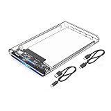ORICO External Hard Drive Enclosure SATA III to USB3.1 Gen2 Type-C Tool-Free 2.5in HDD/SSD Enclosure Support UASP Max 4TB and Linux, Mac, Windows