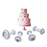 FOUR-C Cake Decorating Tools Round Plunger Cutters Cupcake Fondant Cutters Color White