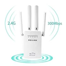 PIX-LINK Repetidor WiFi, Amplificador Señal WiFi con 4 Antenas Externas 2.4GHz 5GHz Router WiFi (1200MBs)