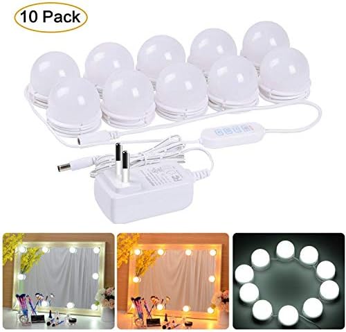 LED Vanity Mirror Lights Kit,Adjustable Hollywood Make-up Vanity Mirror Light(6500K) with 5-Level Brightness Dimmable and Memory Function 8.9ft for Make Up,Dressing Table