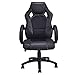 Giantex Gaming Chair Racing Style High Back Executive Office Chair Height Adjustable Ergonomic Desk Chair w/Padded Armrests, Mesh Bucket Seat and Lumbar Support (Black)