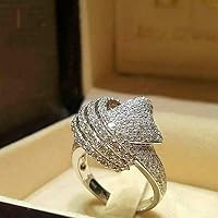 Endicot 2Pcs White Sapphire 925 Silver Ring Wedding Engagement Valentines Gift Sz 5-11 | Model RNG - 5421 | 1PC Ring Box Ring