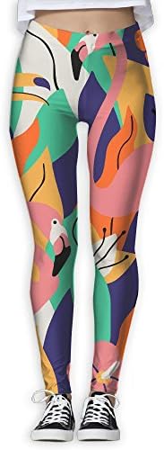 Fengyaojianzhu Flamangos Women's Yoga Pants Workout Leggings Capri Lightweight Leggings Free