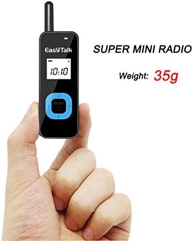 Walkie Talkies for Kids Rechargeable EasyTalk M1 UHF 400-480MHz 22Channels Mini FRS GMRS Radios 2-Way with Earpiece for Adults Boys Grils (2 Packs, Black)