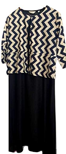 Women's Cotton 3/4 Sleev Outerwear White with Black XL (Pack of 2)