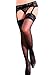 YKSH Women's 3 Pieces Lace Garter Belt Stockings Sets,Black#2,One Size