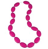 Silicone Teething Necklace with Baby-safe Jewelry By FAVEfemme - Bpa-free, Best Soothing Method, Better Than Baltic Amber, Teething Necklace for Mom (Dragon Fruit Pink/Dark Pink/Magenta)