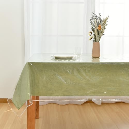 JIUZHEN 54" X 140" Clear Vinyl Tablecloth