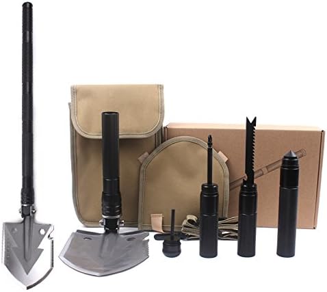 Ontrip Military Portable Folding Shovels Mini Traveling Tactical Spade for Camping, Hiking,Fishing,Tactical Army Surplus Multi Tool Hunting, Backpacking, Trench Entrenching Tool, Car Emergency