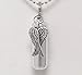 Pasco Specialty Products Crossed Angel Wings l Anointing Oil Holder/Vial with Engraved Heart - Includes Velvet Pouch, Ball-Chain & Funnel