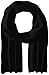 Phenix Cashmere Men's Half Cardigan Rib Knit Scarf, Black, One Size