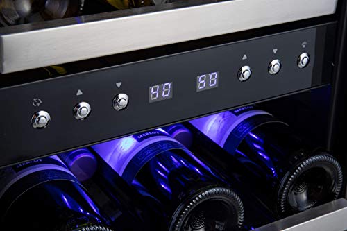 Phiestina-15-Inch-Dual-Zone-Wine-Cooler-Refrigerator-29-Bottle-Built-in-or-Free-standing-Frost-Free-Compressor-Wine-Refrigerator-for-White-and-Red-Wines-with-Digital-Memory-Temperature-Control