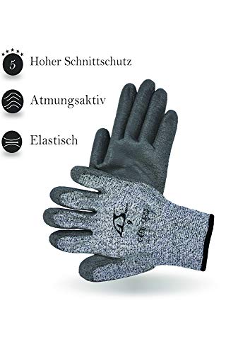 AS Group Schnittfeste Arbeitshandschuhe GröÃe L / 9 â 1 Paar, PU-beschichtet â Atmungsaktiv, langlebig & rutschfest â Ideal für Handwerk, Garten & Industrie – Bild 3