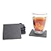 Sweese 240.101 Slate Coasters with 4 Velvet Backing for Drinks - 4 Inch - Set of 8, Square Stone