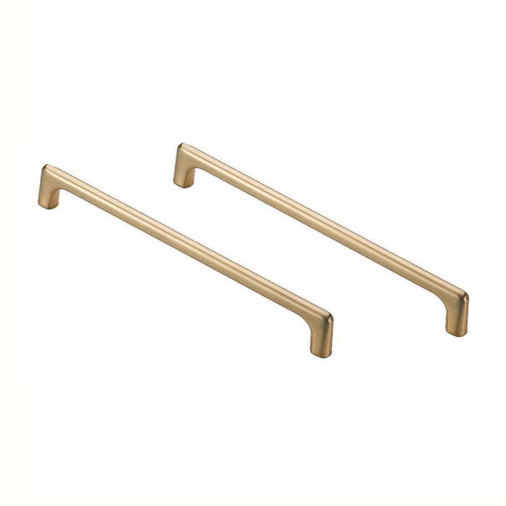 BOZONLI Copper Brushed Cabinet Handles Kitchen Drawer Knobs, Modern Bathroom Cabinet Knobs 192mm Hole Centers Square Cupboard Door Handle 2 Pack