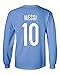 Tcamp Argentina Soccer Shirt Lionel Messi #10 Jersey Men's Long Sleeve T-shirt