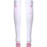 ABAFIP Women Cute Kawaii Cat Paw Print Thigh High Socks Kitten Claw Above Knee Sheer Hosiery Stockings