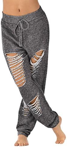 Adult Ripped Sweat Pants,D3018GRYS,Grey,Small