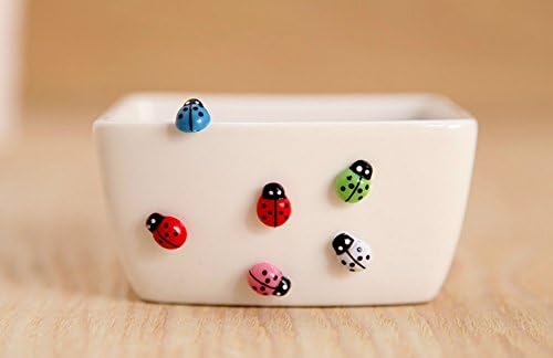 KiHomy DIY Miniature Ladybugs Stickers Mini Coccinella Septempunctata for Fairy Garden Décor 100Pcs