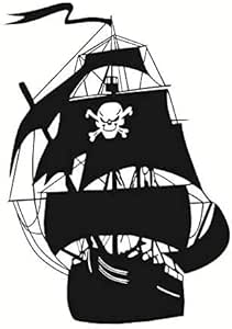 58X83Cm, Calcomanía 3D, Silueta De Barco Pirata Citas Inspiradoras
