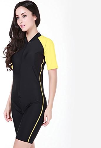 Women's One-piece Surf Swim Wet Suit Short Sleeve Rashguard (color 4, L(height:5'7"-5'9"))