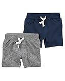 Carter's Baby Boys' 2 Pack Pants, Grey/Navy Shorts, 12 Months