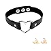 Freedi 1PCS hoker Necklace Black PU Leather Love Heart Collar Punk Goth Fans Chain for Women