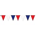 Amazon.com: Beistle Red, White & Blue Triangle Pennant Banner, 17” x ...
