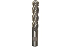 Drill America - DWCF714 DWCF Series High-Speed Steel End Mill, Polished Finish, 4 Flute, Square End, 1-3/4" Cutting Length, 7/16" Cutting Diameter, 3-3/4" Length, 1/2" Shank (Pack of 1)