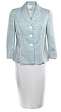Le Suit White Women's Petite Textured Skirt Suit Set @039