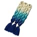 Synthetic Yaki Straight Ombre Jumbo Braiding Hair Extensions High Temperature Fiber Crochet Braids Hairstyles (Blonde Dark Light Blue)