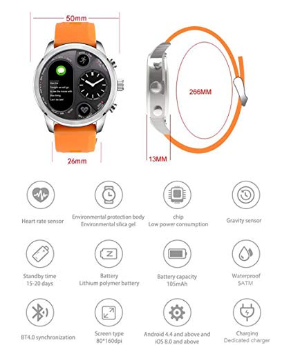 Axiba Smart Watch Fitness Activity Heart Rate Tracker Waterproof, GPS SmartWatch Pedometer Calories Counter with iOS and Android Phone (Blue)