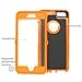 MAXCURY Hybrid Rubber Plastic Impact Defender Rugged Hard Case with Built-in Screen Protector and Belt Clip Holster Compatible for iPhone 6 and iPhone 6s Case (Dk Grey/Orange & Clip)