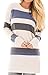 For G and PL Womens Color Block Striped Sweatshirt Cotton Long Sleeve Casual Tunic Tops Blue XL