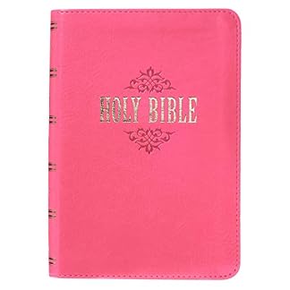 KJV Holy Bible, Compact Large Print Faux Leather Red Letter Edition - Ribbon Marker, King James Version, Pink